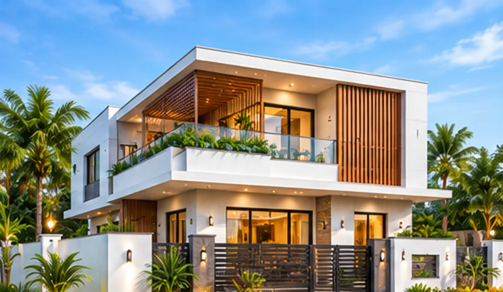 Minimal Villa Facade — Design concept — ORGANIC INDIA Jaipur
